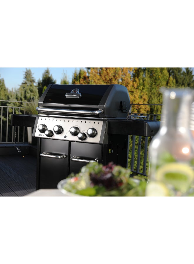 برويل كينغ كراون شواية غاز 490 LX ستانلس ستيل أسود وفضي 116 x 145 x 61 ملم 865283 - Image 4